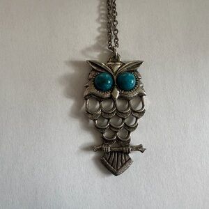 Silver Owl Pendant Necklace